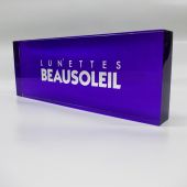 Présentoir plexi chants  polis sérigraphie translucide