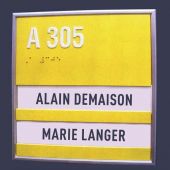 Plaque PVC sur cadre aluminium, lettres découpées, porte étiquette, écriture braille