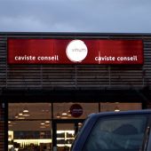 Caisson lumineux, décor recto vinyl impression numérique + pelliculage de protection